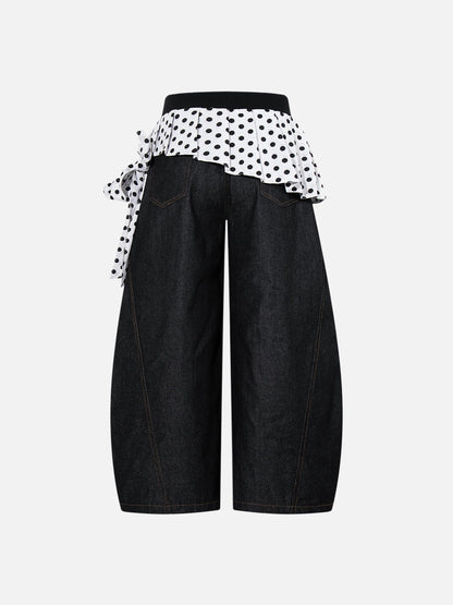 Aelfric Eden Polka Dot Layered Baggy Barrel Jeans
