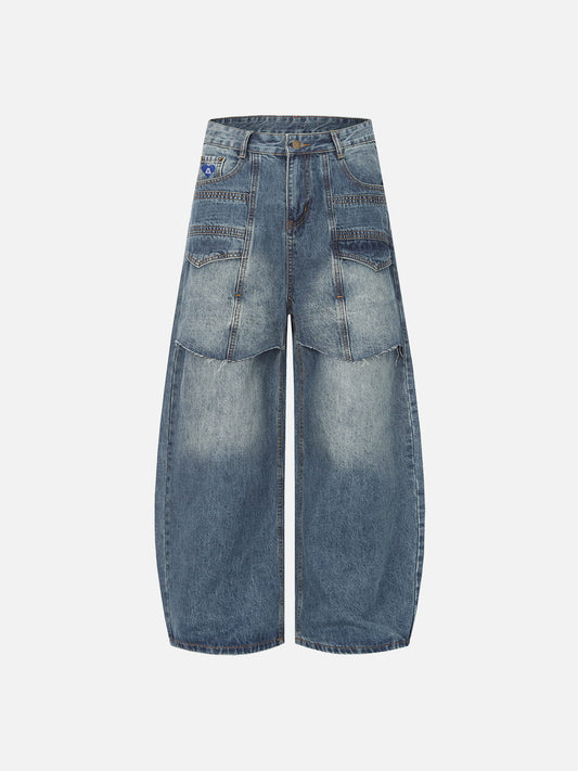 Aelfric Eden Washed Panel Baggy Barrel Jeans