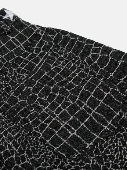 Aelfric Eden Croc Pattern Baggy Barrel Jeans