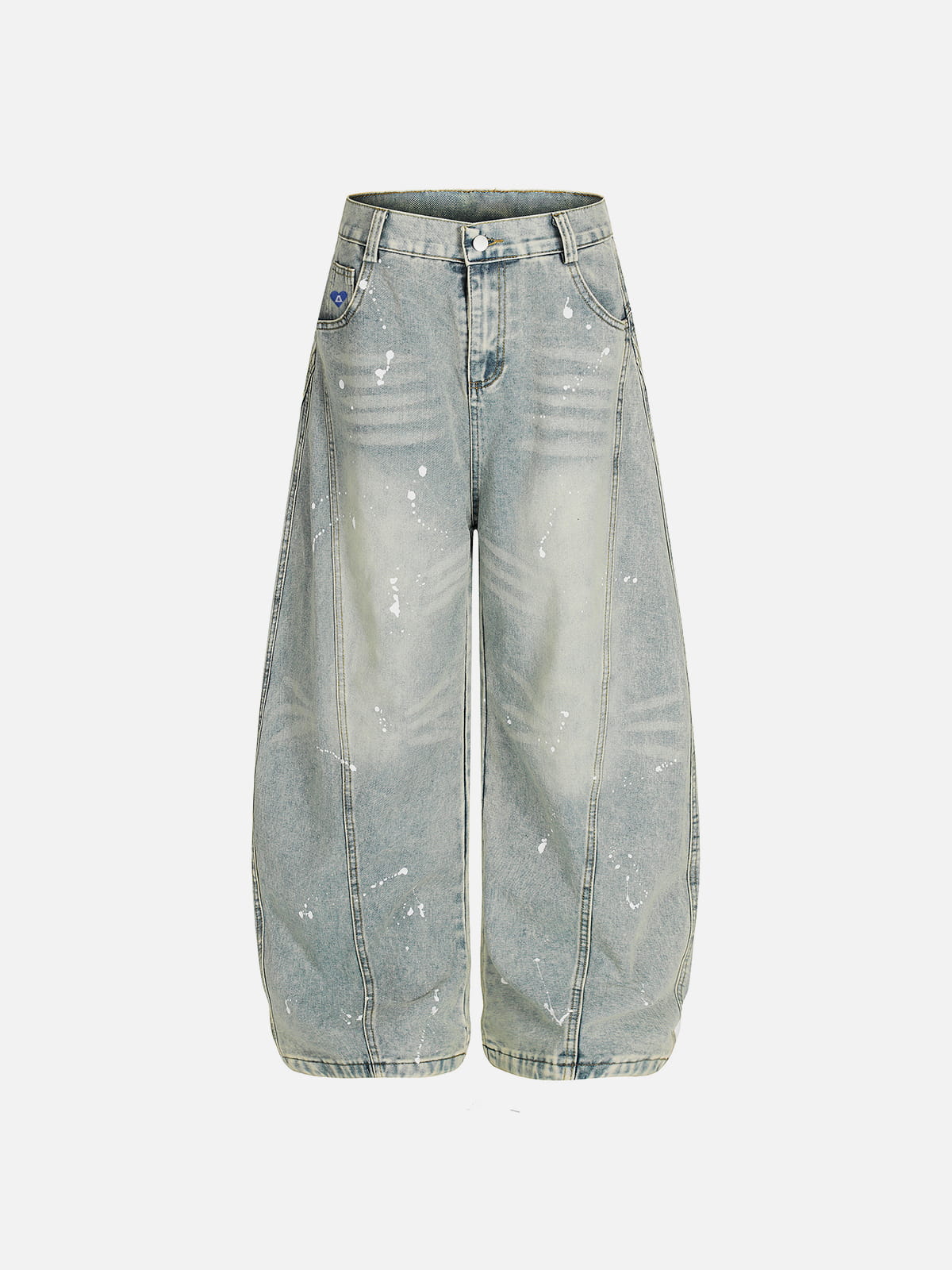 Aelfric Eden Splatter Washed Baggy Barrel Jeans