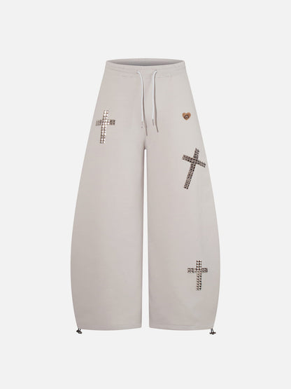 Aelfric Eden Studded Cross Baggy Barrel Sweatpants