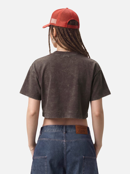 Aelfric Eden Washed Cropped Rock Print Tee