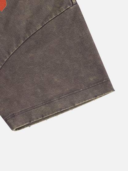 Aelfric Eden Washed Cropped Rock Print Tee