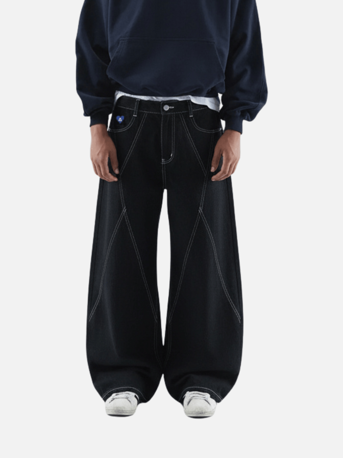 Aelfric Eden Contrast Stitch Baggy Barrel Jeans